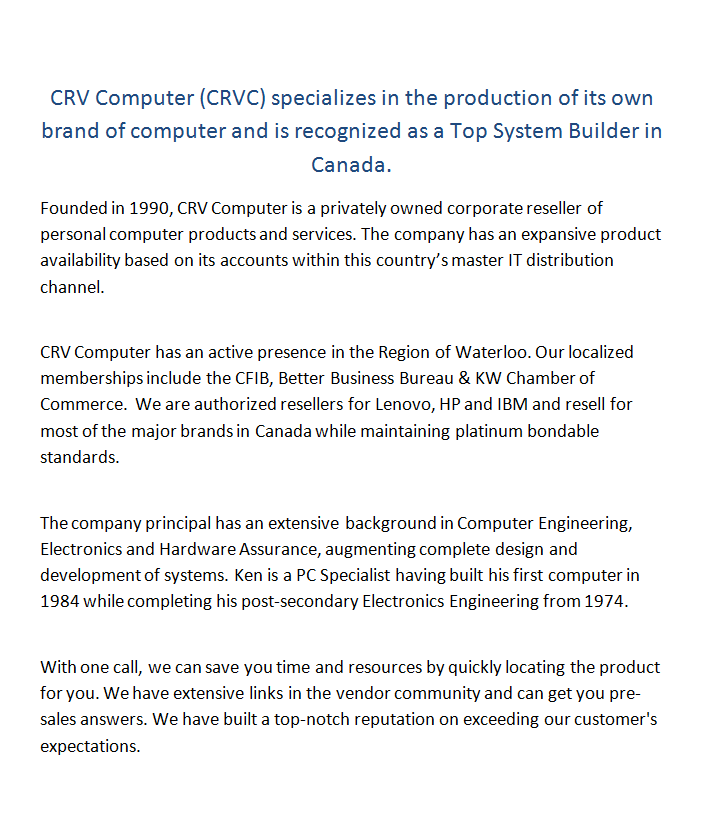 About CRV Computer